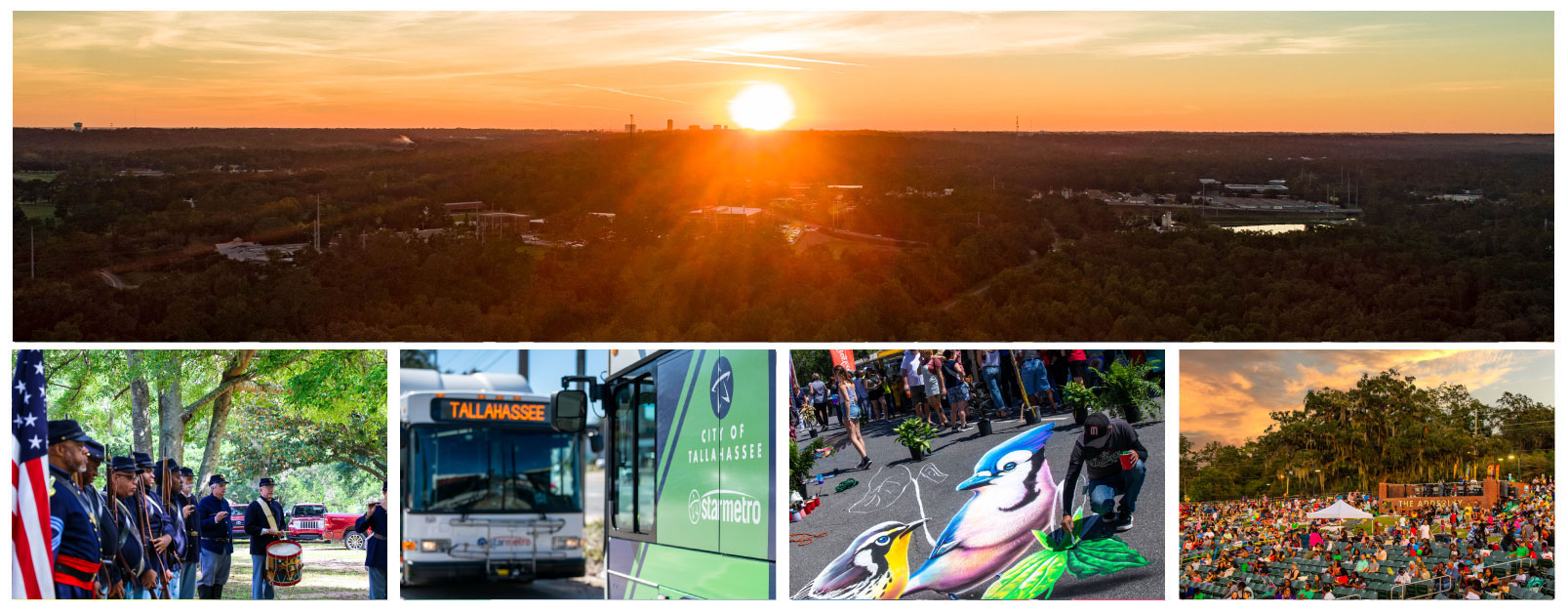 Images of the City of Tallahassee in a collage